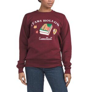 PACIFIC & CO Maroon Stars Hollow Crew Neck Top
